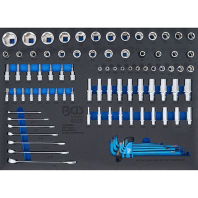 BGS Werkstattwageneinlage 3/3: Steckschlüssel-Einsätze / Maul-Ringschlüssel