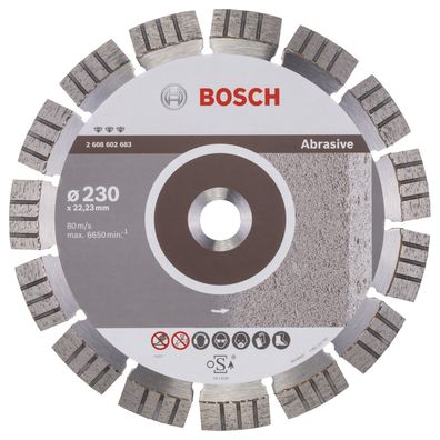 Bosch Diamanttrennscheibe Best for Abrasive, 230 x 22,23 x 2,4 x 15 mm -260