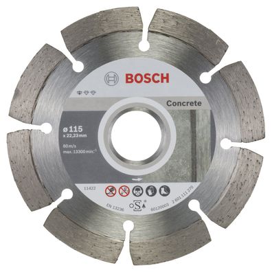 Bosch 10x Diamanttrennscheibe Standard for Concrete, 115 x 22,23 x 1,6 x 10