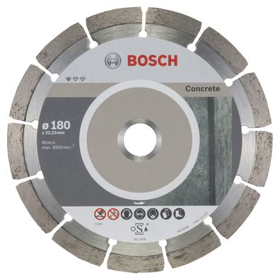 Bosch 10x Diamanttrennscheibe Standard for Concrete, 180 x 22,23 x 2 x 10 m