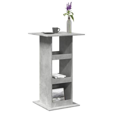 vidaXL Bartisch mit Ablagen Betongrau 60x60x102 cm Holzwerkstoff