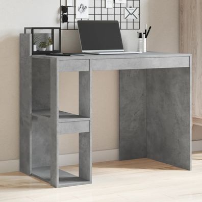 vidaXL Schreibtisch Betongrau 103,5x56,5x94 cm Holzwerkstoff