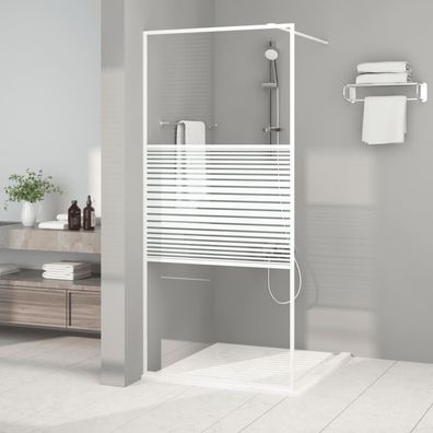 vidaXL Duschwand für Begehbare Dusche Weiß 90x195 cm ESG-Klarglas