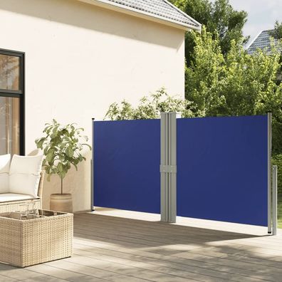 vidaXL Seitenmarkise Ausziehbar Blau 140x1200 cm