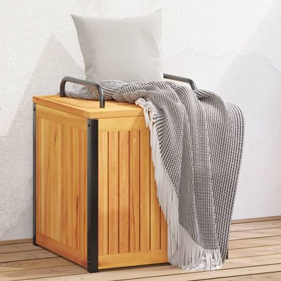 vidaXL Gartenbox 45x45x45/53 cm Massivholz Akazie und Stahl