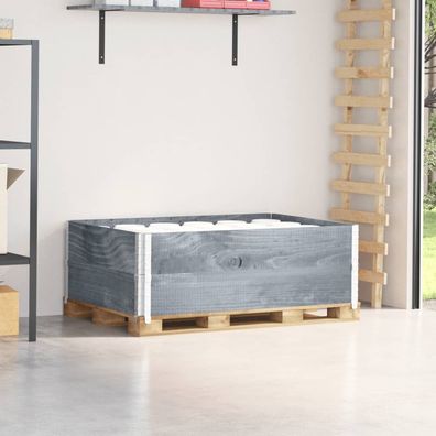 vidaXL Paletten-Aufsatzrahmen 2 Stk. Grau 120x80 cm Massivholz Kiefer