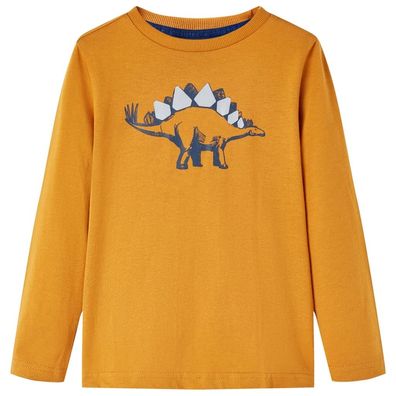 Kinder-Langarmshirt Dunkles Ocker 128