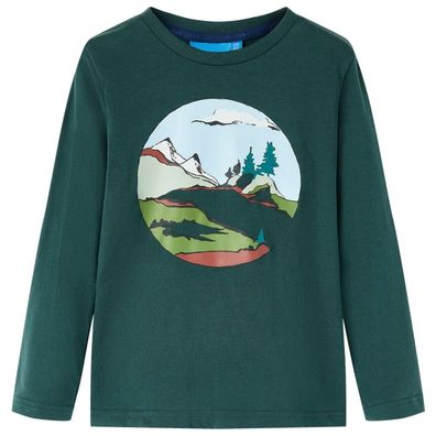 Kinder-Langarmshirt Dunkelgrün 116