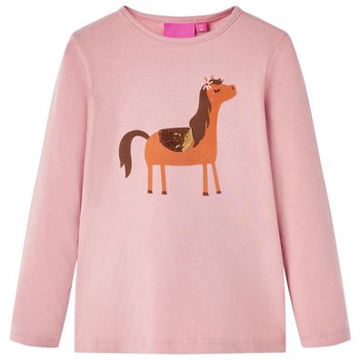 Kinder-Langarmshirt Hellrosa 140