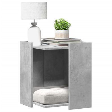 vidaXL Katzenklo Betongrau 42x42x51 cm Holzwerkstoff