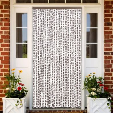 vidaXL Fliegenvorhang Taupe und Weiß 90x200 cm Chenille