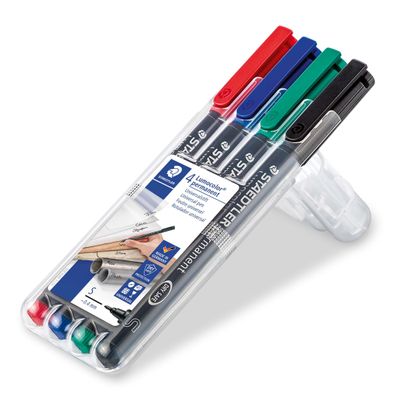 Staedtler® 313 WP4 Feinschreiber Universalstift Lumocolor® - permanent, S, 4 Farben