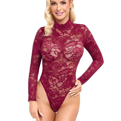 String-Body Sexy Dessous Erotik Reizwäsche Spitze bodysuit Rot durchsichtig JANE