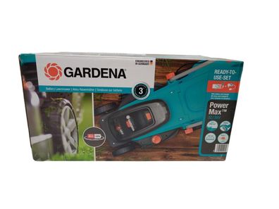 Gardena 1462120 PowerMax - Akku-Rasenmäher - blau/schwarz inkl Akkus