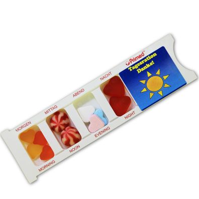 Tablettenbox Danke gefüllt mit Fruchtgummi Scherzartikel 25g