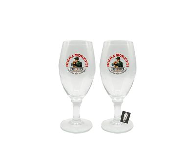 Birra Moretti Bierglas 0,25L 2er Set 2 x Tulpe mit 0,25l Eichung