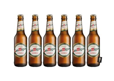 San Miguel 6er-Set 6x 0,33L 5,4% vol. inkl. Pfand Mehrweg- [Enthält Sulfite]