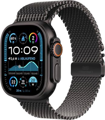 Apple Watch Ultra 2 (2024) Titan Schwarz Milanaise Armband Titan M