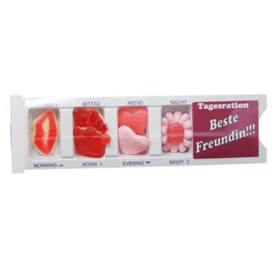 Tablettenbox Beste Freundin gefüllt mit Fruchtgummi Scherzartikel 25g