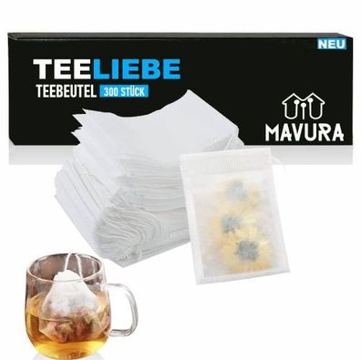 Teeliebe 300x Teebeutel leer Tee Gewürze Kräuter Teetüten, Beutel Sieb Vlies Gewürzbe