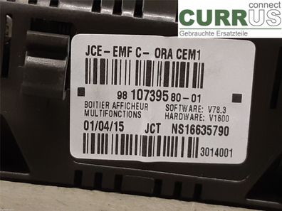 Citroen DS3 2015 HNZ Kontrolldisplay 98 218 517 80 101920KM