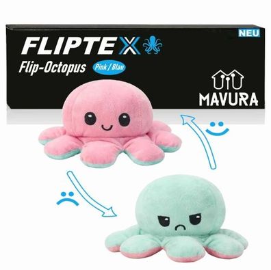 Fliptex Flip Octopus Doppelseitiger Oktopus Plüschtier Kuscheltier wenden