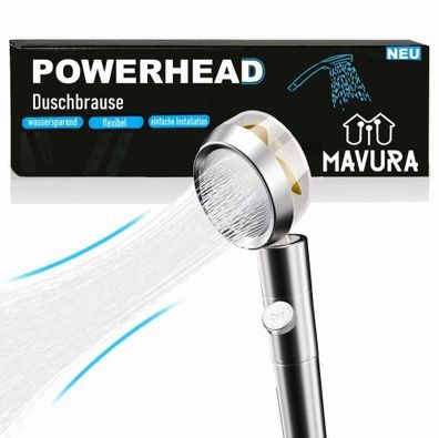 Powerhead Premium Duschkopf Duschbrause Handbrause wassersparend Das Original