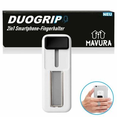 Duogrip Fingerhalter Handy Griff Ständer Halter Smartphone Handyständer weiß