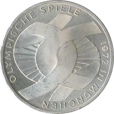 BRD 10 DM 1972 J Olympische Spiele J. 402 Silber*