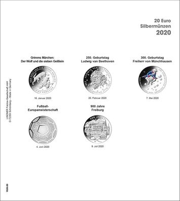 Lindner Vordruckblatt f. 20 Euro - Gedenkmünzen Deutschland 2020