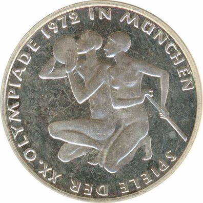 BRD 10 DM 1972 F Olympische Spiele J. 403 Silber PP*