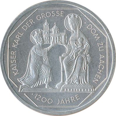 BRD 10 DM 2000 G Karl der Große Silber*