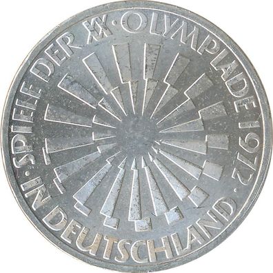 BRD 10 DM 1972 F Olympische Spiele J. 401a Silber*