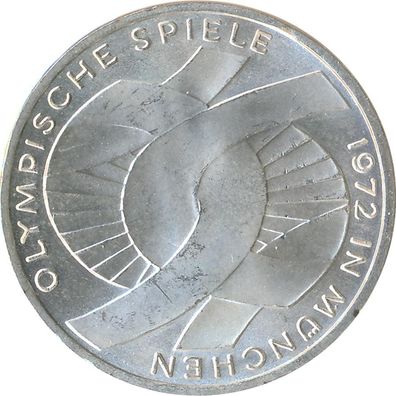 BRD 10 DM 1972 F Olympische Spiele J. 402 Silber*