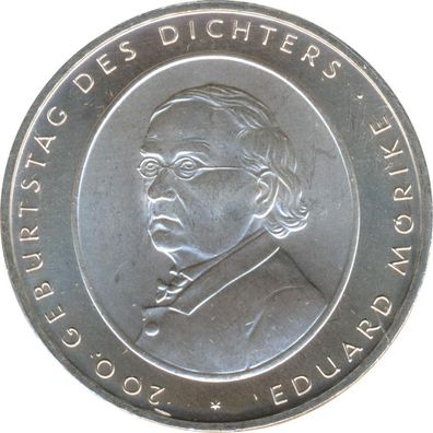 BRD 10 Euro 2004 F Eduard Mörike Silber*