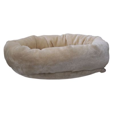 Aktiv Kat - Liegeebene mit Kuschelrand und Plüsch-Bezug Ø 45 cm - Creme