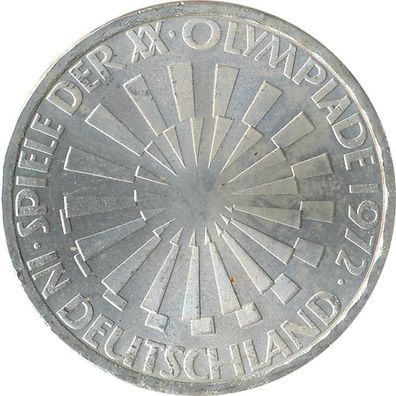 BRD 10 DM 1972 J Olympische Spiele J. 401a Silber*