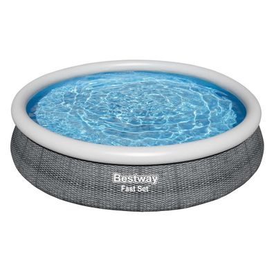 Fast Set™ Aufstellpool-Set mit Filterpumpe Ø 366 x 76 cm, Rattan-Optik (Schiefergr