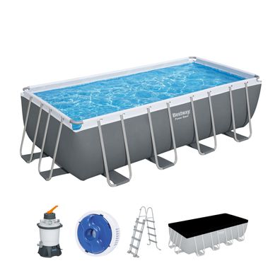 Power Steel™ Frame Pool Komplett-Set mit Sandfilteranlage 488 x 244 x 122 cm,