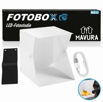 MAVURA Fotobox LED Fotostudio Faltbare Fotobox Fotozelt Lichtbox Minikasten beleuchte