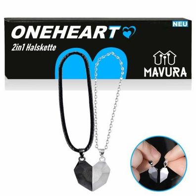 Oneheart Herz Doppel Halskette Magnet Paar Kette Pärchen Liebe Valentinstag