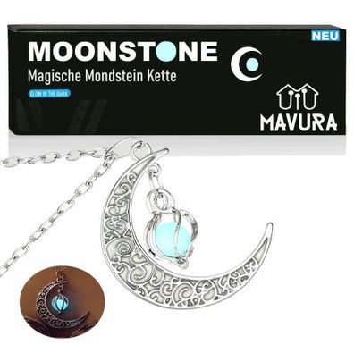 Moonstone Magische Mondkette Mondstein Halskette Halbmond Mond Kette leuchtend