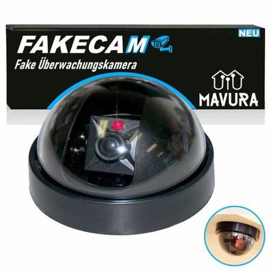 Fakecam Kamera Attrappe Dummy Überwachungskamera Innen und Außen blinkende LED 360° D