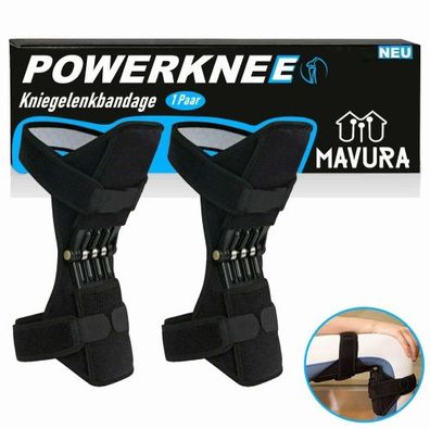 Powerknee Knie-Booster Kniegelenkstütze Kniestabilisator Kniebandage Feder [2er Set]