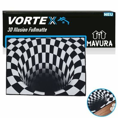 VORTEX 3D Illusion Teppich Fußmatte Schmutzfangmatte Fußabtreter Innen Außen