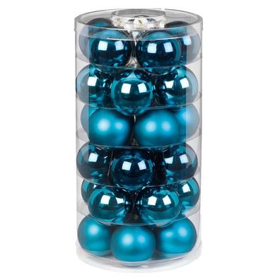 Weihnachtskugeln 30 Stk 6cm Deep Blue Inge-Glas