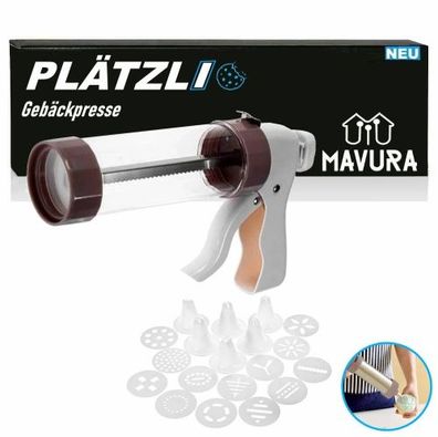 Plätzli Gebäckpresse Kekspresse Gebäck Spritze Plätzchen Teig Backen Weihnachten
