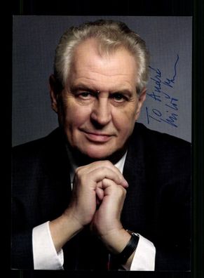 Milos Zeman Staatspräsident Tschechien 2013-23 Original Signiert # BC 215084