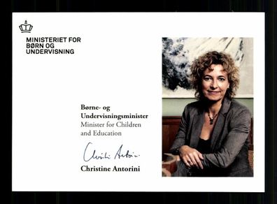 Christine Antorini Ministerin für Unterricht Dänemark Original Sign #BC 215096