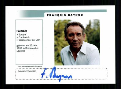 Francois Bayrou Bürgermeister von Pau Original Signiert # BC 215125